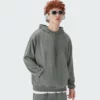 French terry custom logo hoodie for mens - Image 2