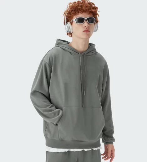 French terry custom logo hoodie for mens