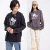 Acid wash unisex T shirt vintage with custom printing - Image 2