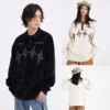 Applique embroidery loose fit drop shoulder unisex polo shirt - Image 2
