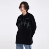 Applique embroidery loose fit drop shoulder unisex polo shirt - Image 14