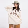 Applique embroidery loose fit drop shoulder unisex polo shirt - Image 6