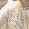 Ladies pleated doted chiffon blouse - Image 7
