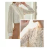 Ladies pleated doted chiffon blouse - Image 8