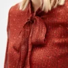 Crape blouse with bowknot tied collar - Image 8