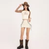 Contrast raglan long sleeve cropped women’s T shirt - Image 5