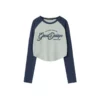 Contrast raglan sleeve printed women’s T shirt - Image 4