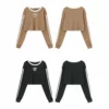 Cropped fleece sweatshirt with long sleeve side tapes - Image 11
