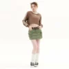 Cropped fleece sweatshirt with long sleeve side tapes - Image 9