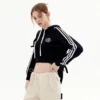 Custom cropped loose fit hoodie with taped sleeves - Image 8