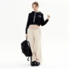 Custom cropped loose fit hoodie with taped sleeves - Image 5