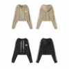 Custom cropped loose fit hoodie with taped sleeves - Image 4