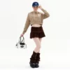 Custom cropped loose fit hoodie with taped sleeves - Image 9