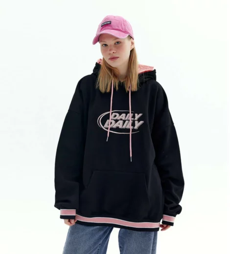 Custom oversized embroidery hoodie wholesale