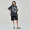 Custom printed unisex T shirt with vintage stone wash distressed - Image 9