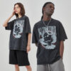 Custom printed unisex T shirt with vintage stone wash distressed - Image 2