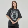 Custom printed unisex T shirt with vintage stone wash distressed - Image 8
