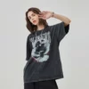 Custom printed unisex T shirt with vintage stone wash distressed - Image 10