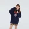 Custom printing loose fit fleece unisex hoodie - Image 8
