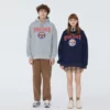Custom printing loose fit fleece unisex hoodie - Image 2