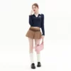 Customized printed cropped top with color contrast collar - Image 5