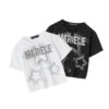 Customized reflective printed crew neck cropped women’s T shirt - Image 2