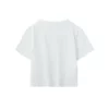Customized reflective printed crew neck cropped women’s T shirt - Image 4