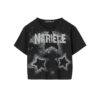 Customized reflective printed crew neck cropped women’s T shirt - Image 3
