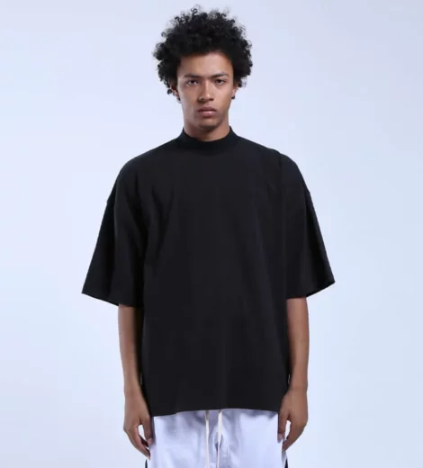 High crewneck drop shoulder oversized t shirt