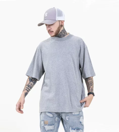 Relaxed fit crew neck basic t shirt