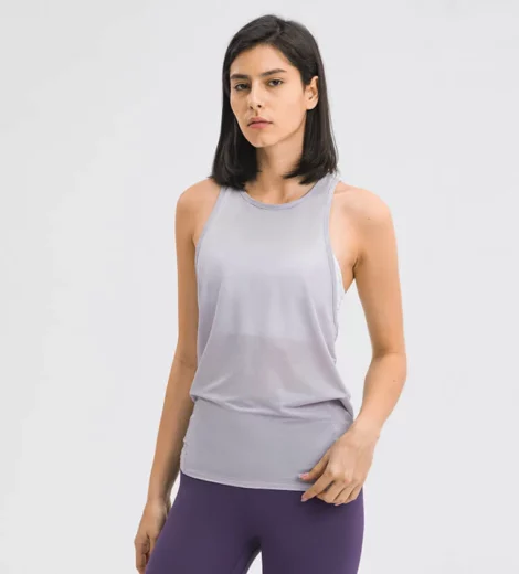 Woman gym back knot sports tank top