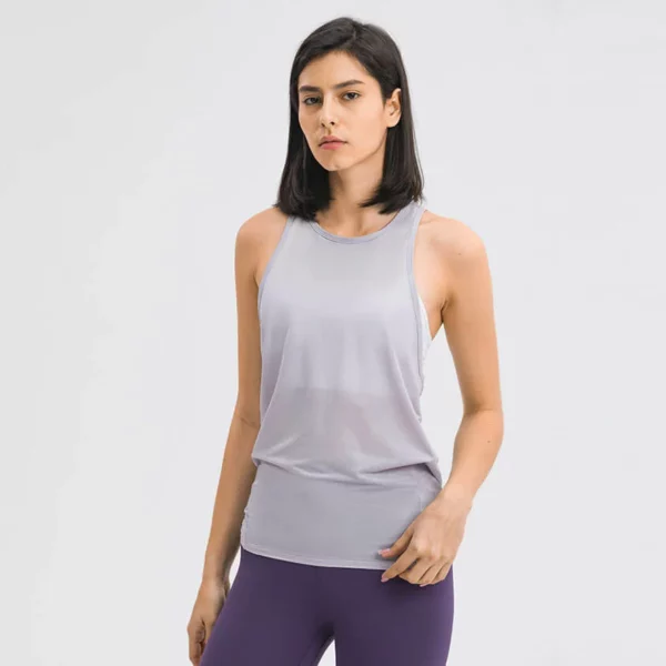 Woman gym back knot sports tank top