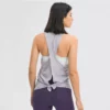 Woman gym back knot sports tank top - Image 11