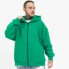 Zipper up fleece lining hoodie - Image 2