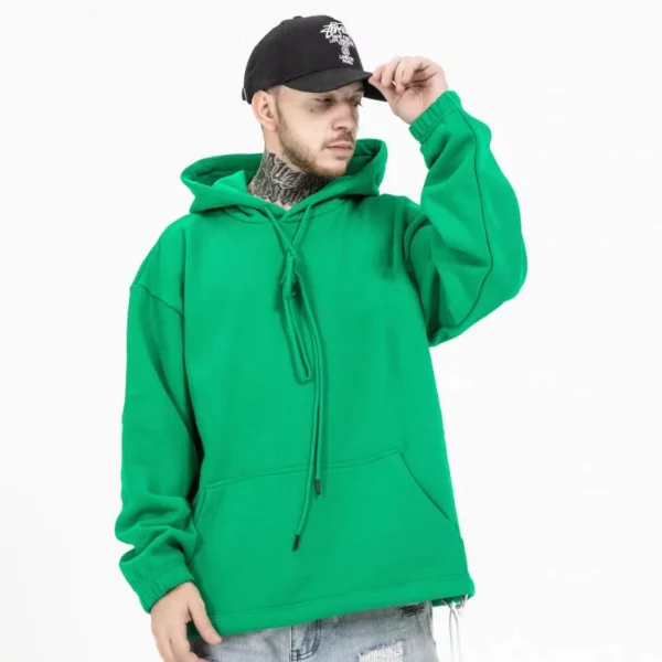 Fleece relaxed fit stopper hem hoodie