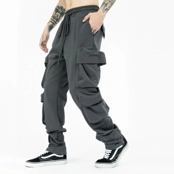 Cargo pocket vintage style mens jogger pants