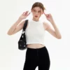 Ladies fitness cropped sleeveless tank top customized - Image 2