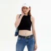 Ladies fitness cropped sleeveless tank top customized - Image 4