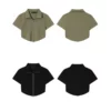 Two way zipper polo neck curved hem slim fit womens t shirt - Image 9
