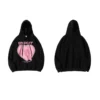 Oversized fit fleece hoodie with love printing - Image 13