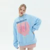 Oversized fit fleece hoodie with love printing - Image 10