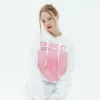 Oversized fit fleece hoodie with love printing - Image 8
