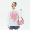 Oversized fit fleece hoodie with love printing - Image 7