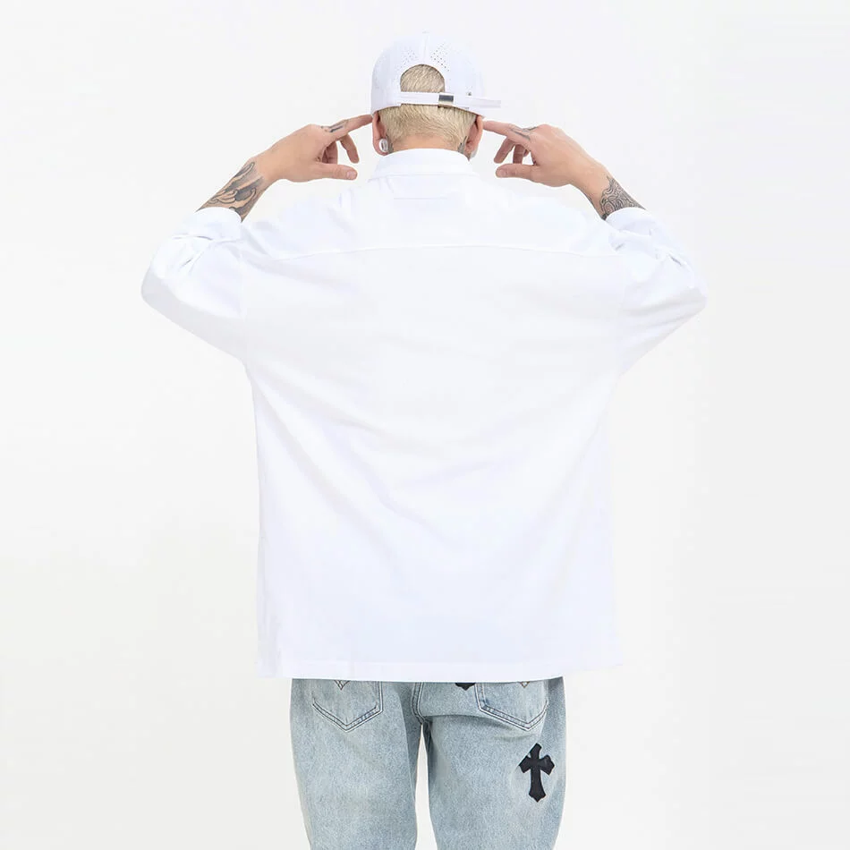 Henley collar oversized drop shoulder t shirt - Image 6