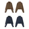 Quarter zip up embroidered sweatshirt wholesale - Image 10