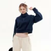 Quarter zip up embroidered sweatshirt wholesale - Image 4