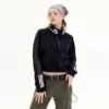 Quarter zip up embroidered sweatshirt wholesale - Image 3