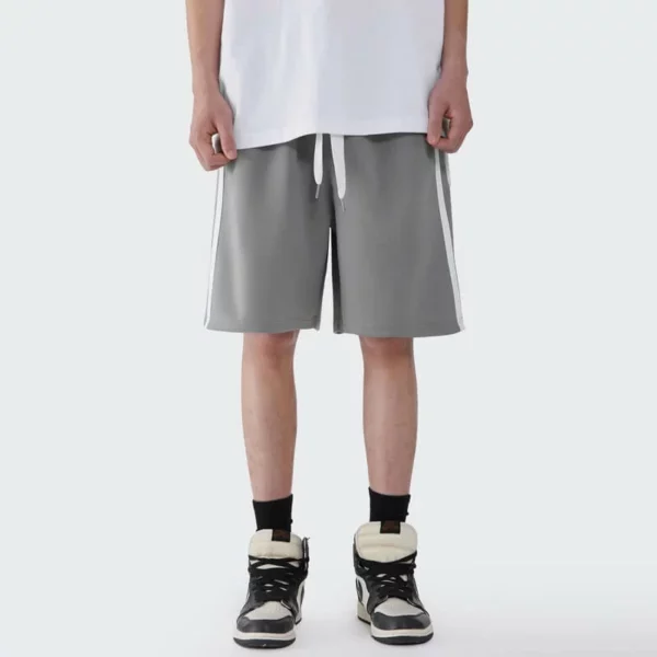 Raw edge vintage washed loose fit sweat shorts for mens