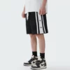 Mens relaxed fit shorts with embroidery stripe - Image 4