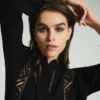 Balloon sleeve lace chiffon blouse with pleated collar - Image 6